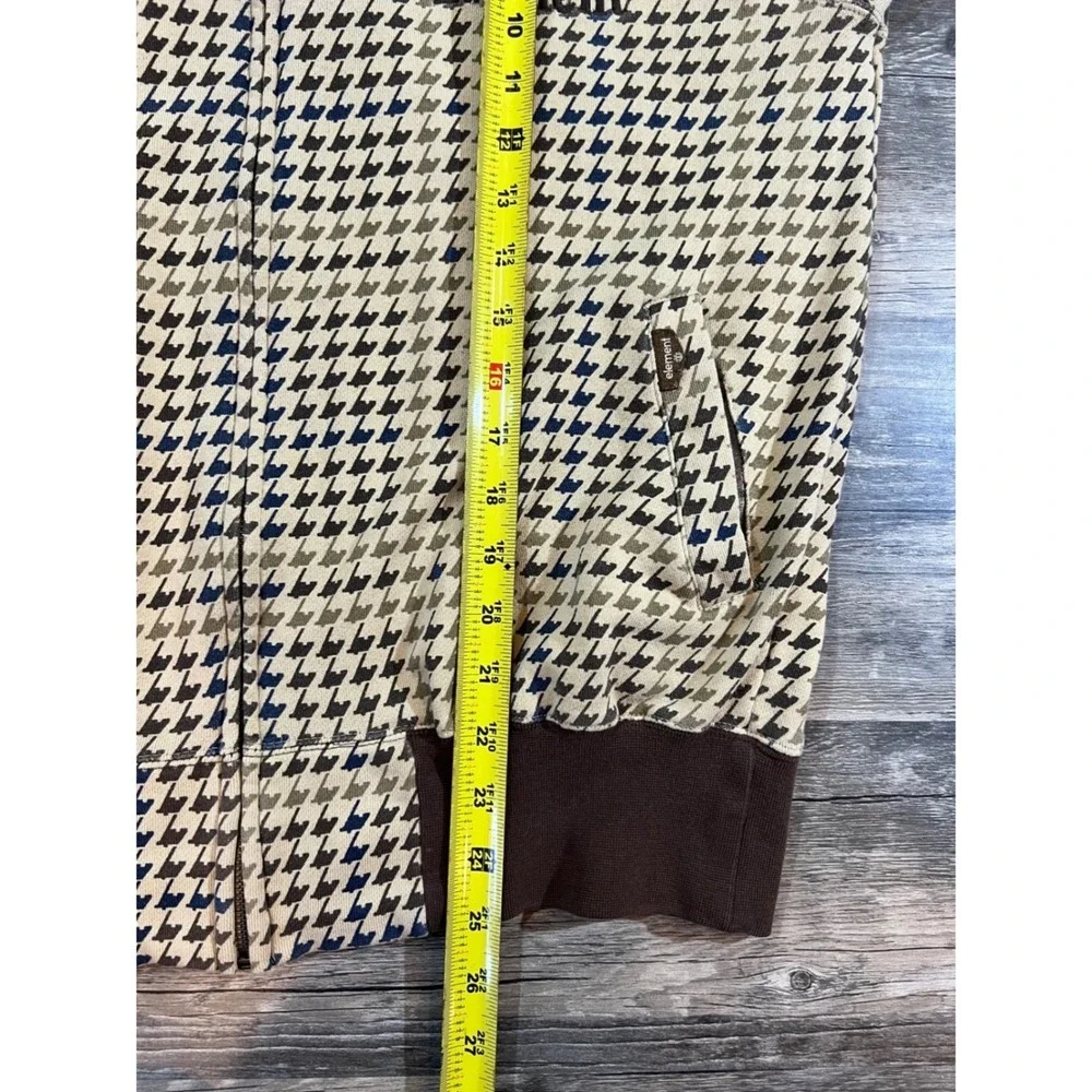 Element Skateboards Houndstooth Y2K Full Zip Sweatshirt Men's Medium Streetwear‎